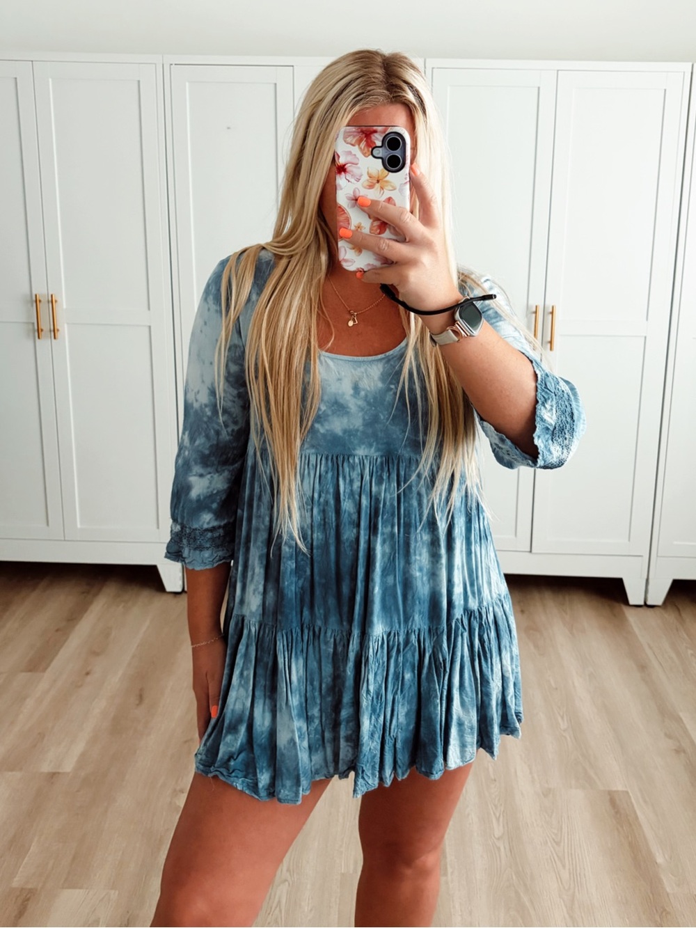 Billabong blue tie dye flowy dress